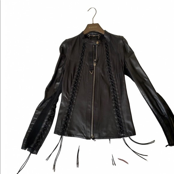 Gucci Jackets & Blazers - Brand new Gucci fringe leather jacket size Italian 40